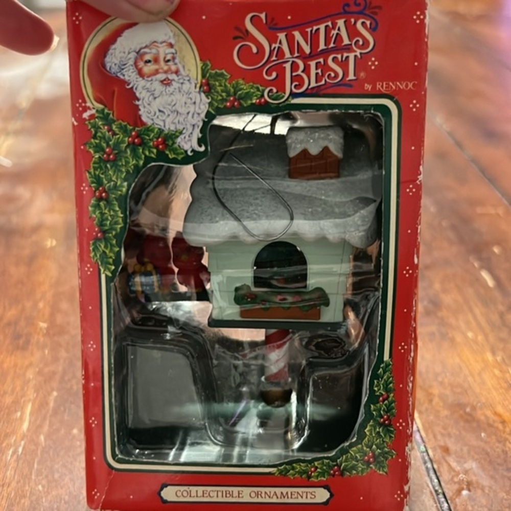 Bless Our Home Christmas Ornament Lustre Fame Cardinals Bird House Glitter 1992